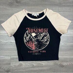 Yosemite National Park Ringer Tee Cut & Paste M Vintage Style Baby Tee